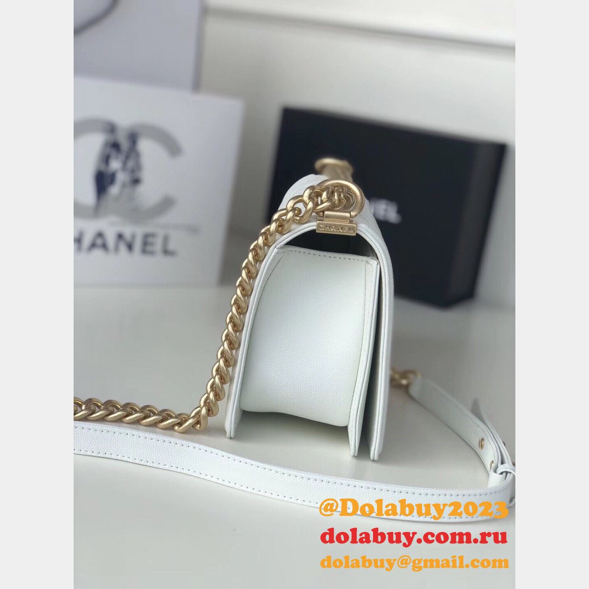 Replica CC Le Boy Flap Bag caviar leather 25CM