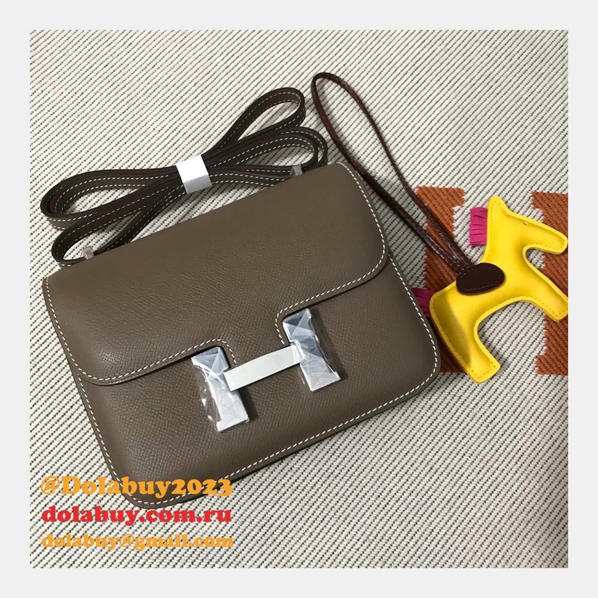 Hermes Constance Bag 18cm Epsom Leather Dark grey