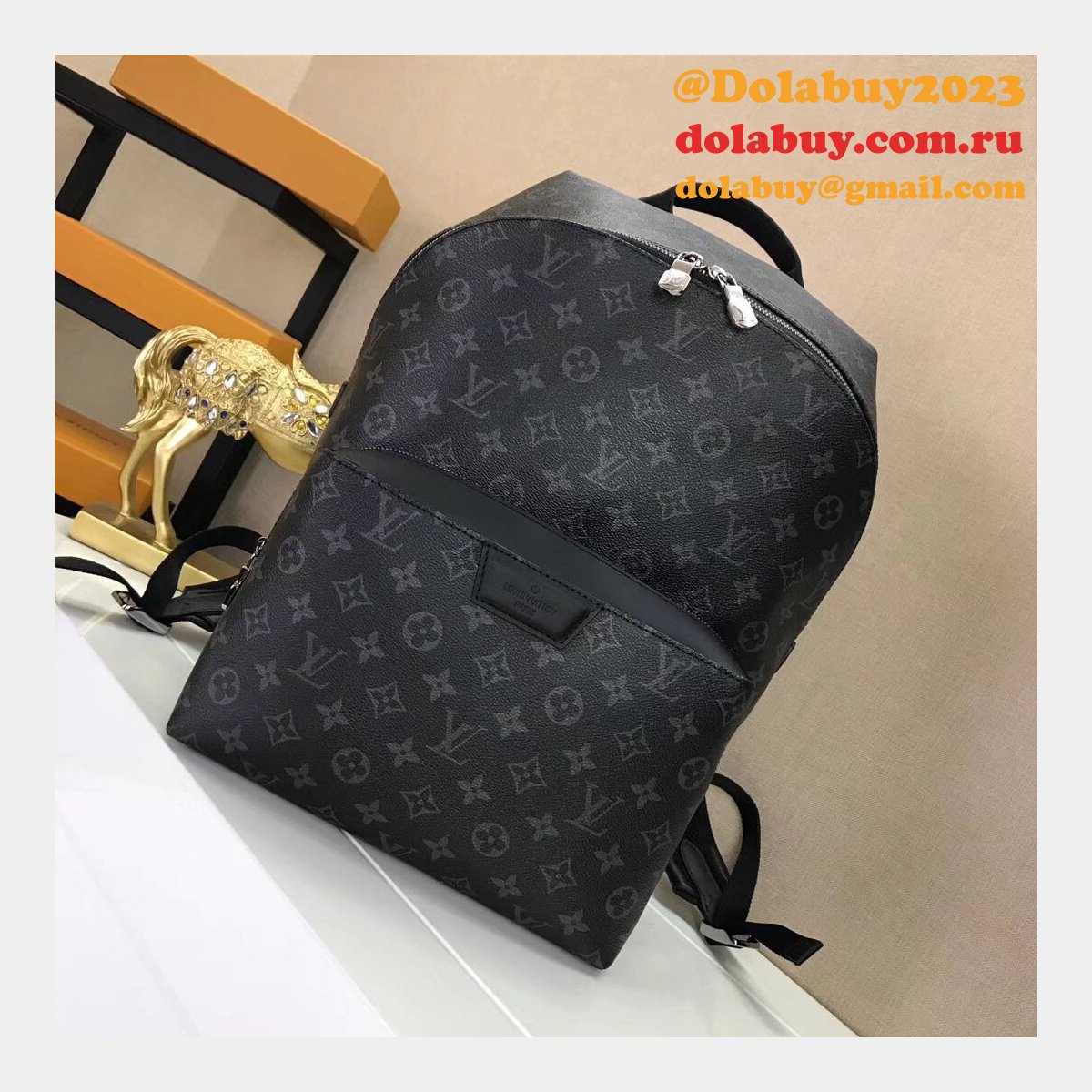 Louis Vuitton Replica M43186 Apollo Backpack Monogram Eclipse