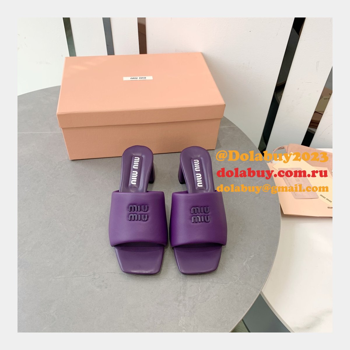 Miu Miu Replica Bread Slippers Heel Sandals Shoes