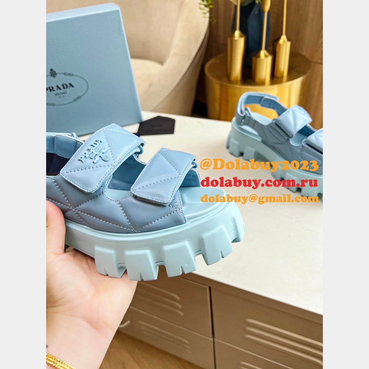 Buy New Replica Prada Roman Platform Sandals Luxury Shoes