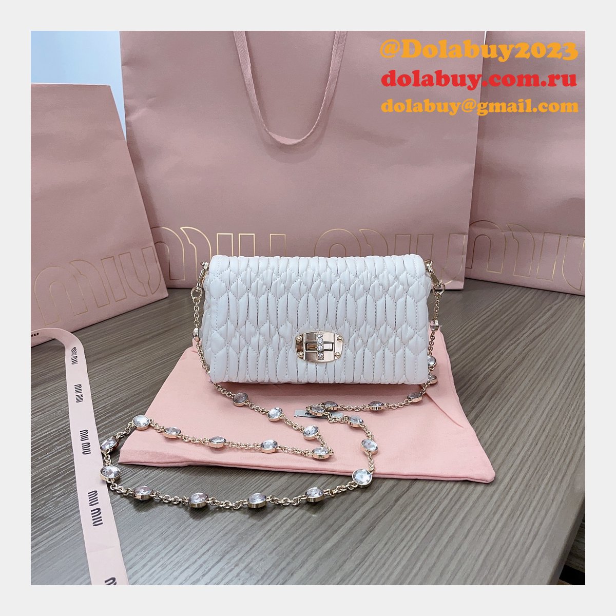 Luxury Designer Replica Miu Miu 5BP079 Cloquet 7 Star Bag