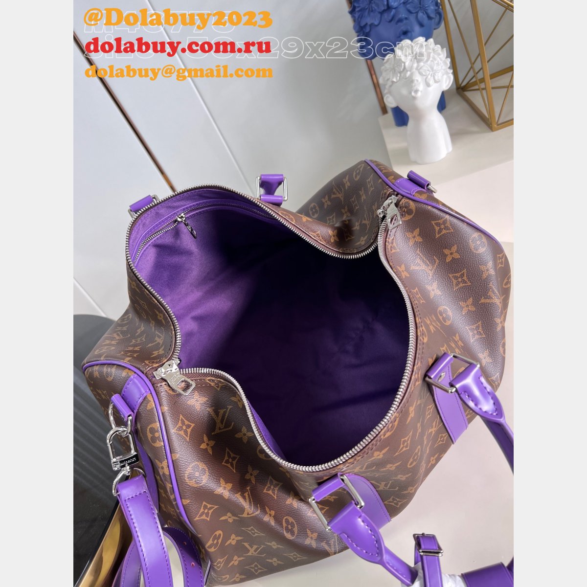 LVS Replica Keepall Bandoulière 50 Monogram Macassar Canvas M46771 Bag