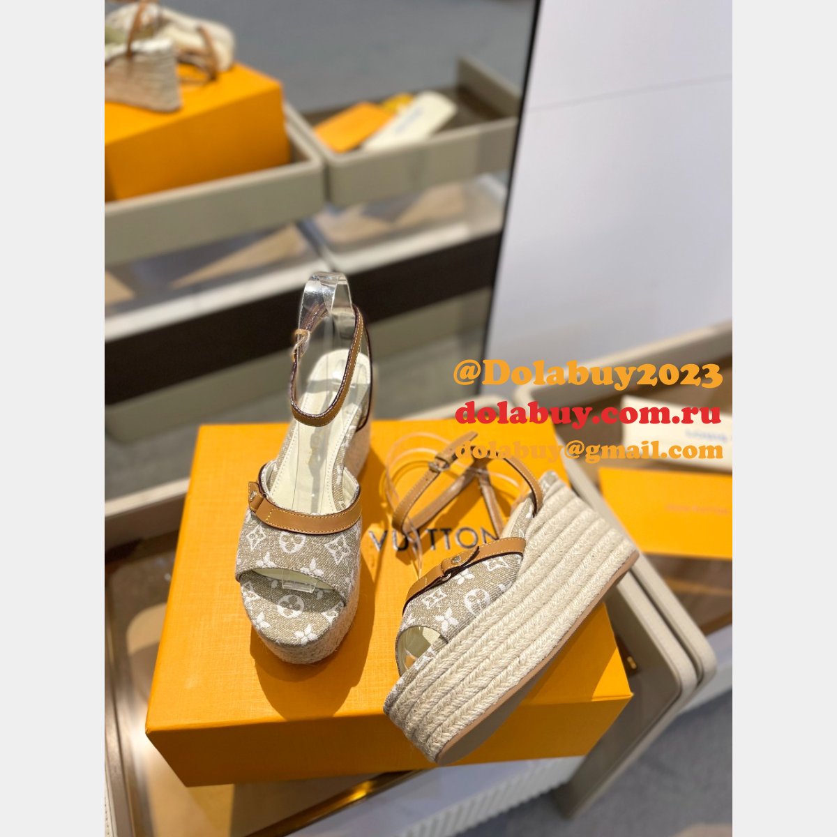 Wholesale LOUIS VUITTON Helios Wedge Sandal