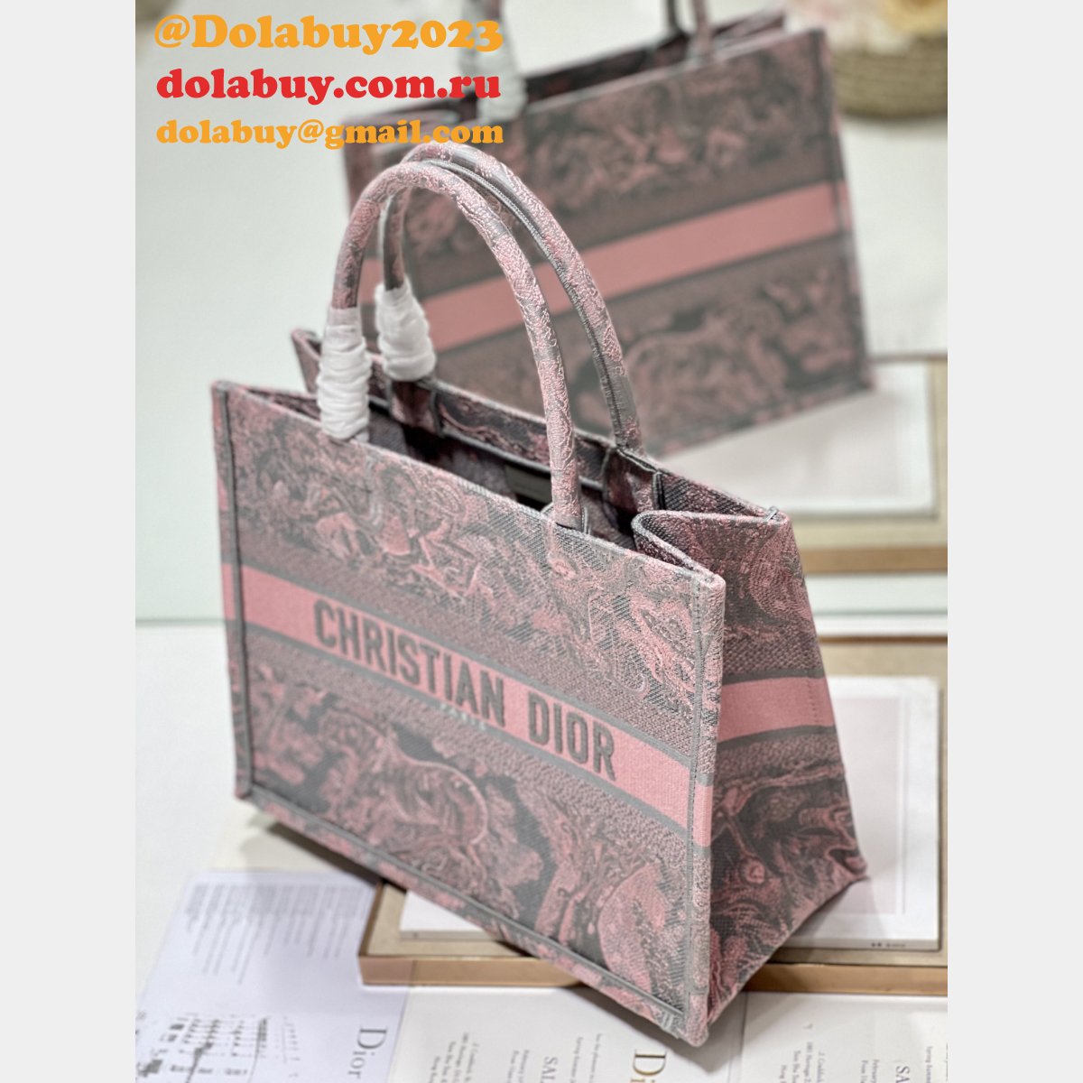 Replica Dior Luxury Designer Book Tote Bayadere D-Stripes Bags