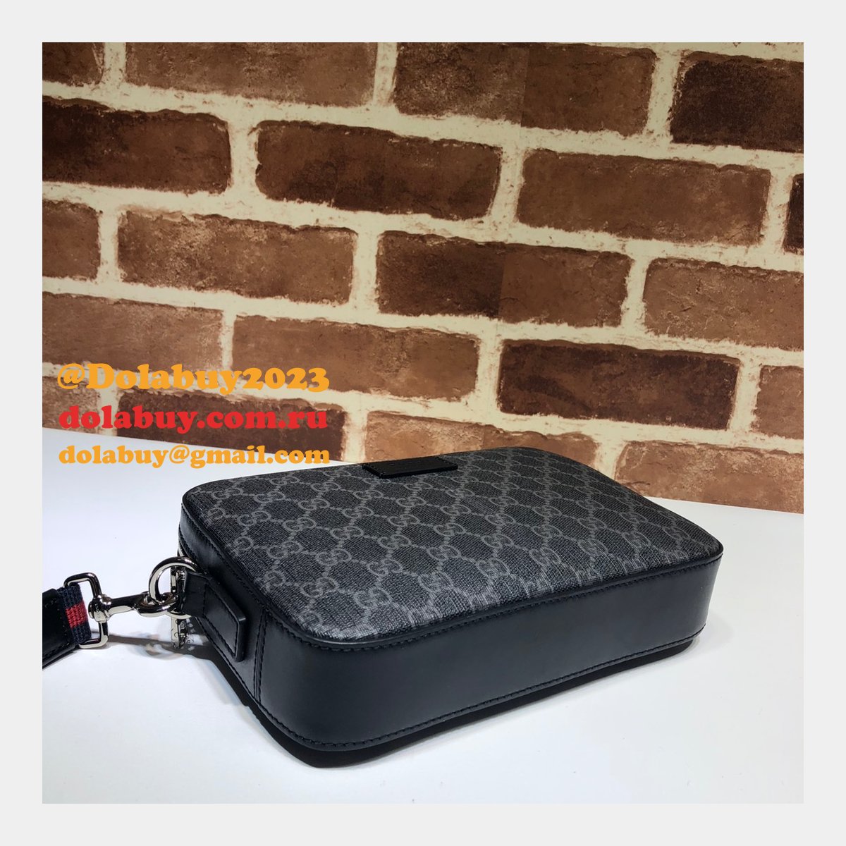 designer gg black mens top quality 495562 G*u*i replica bag