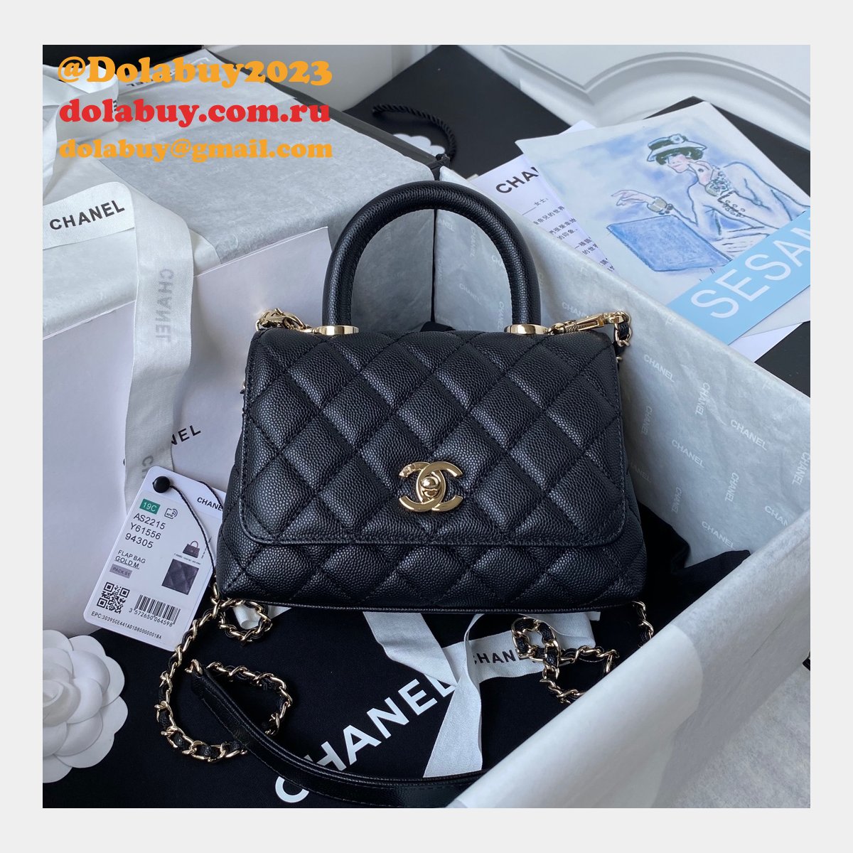 Dolabuy Replica Bags Online AS2215 CAVIAR Bag 19cm