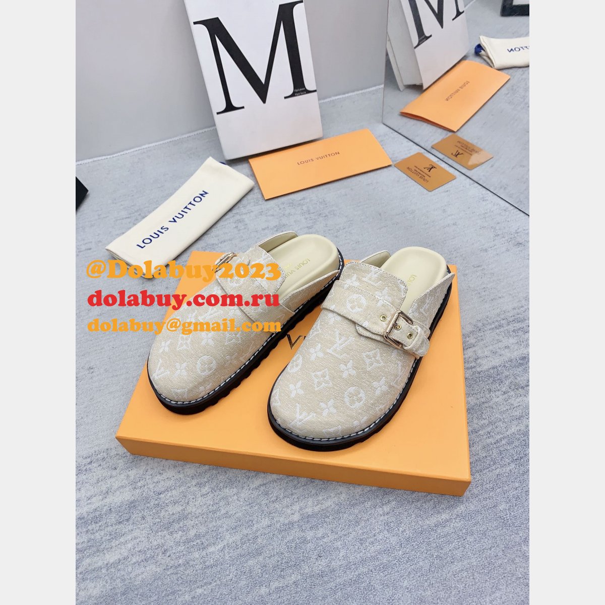 Outlet Replica Louis Vuitton Baotou Drag   men Shoes Dolabuy
