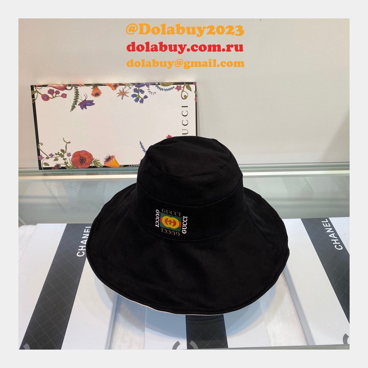 fake G*u*i wearable on both sides hats