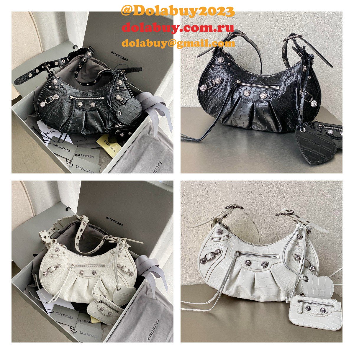 Balenciaga Fake High Quality Le Cagole crocodile Drill 33CM Bag