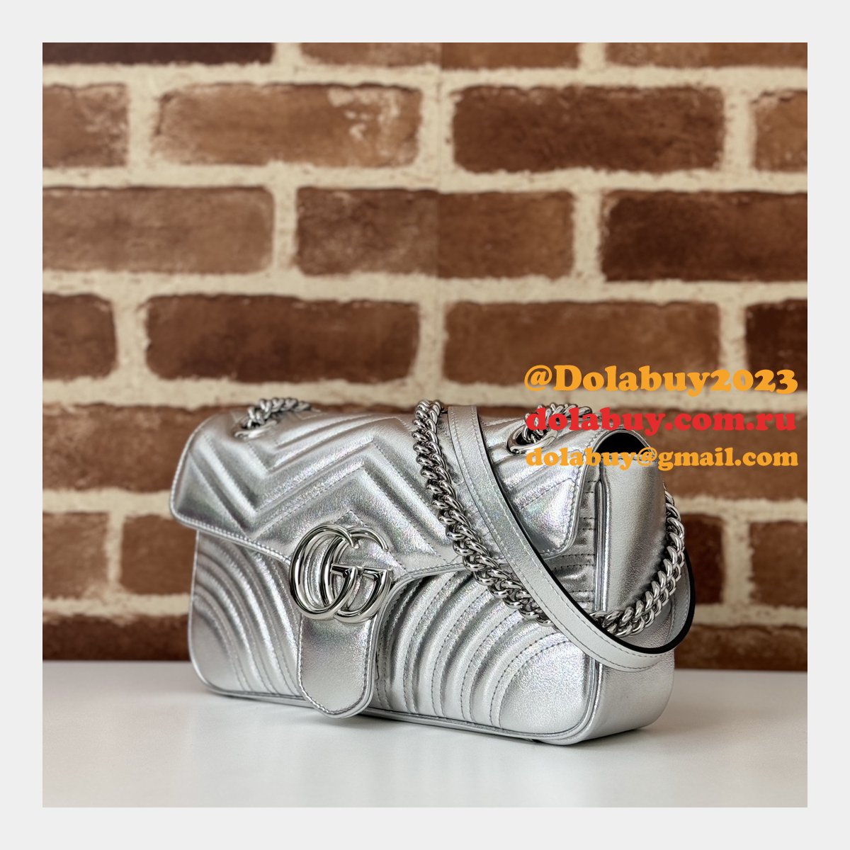 inspired G*u*i 443497 gg marmont small shoulder top quality bag