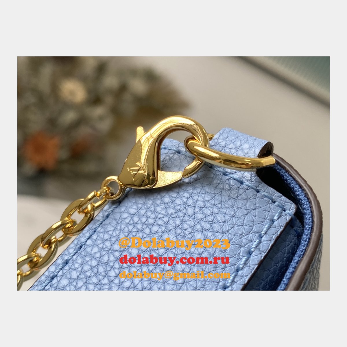 Louis Vuitton Félicie Pochette Monogram Empreinte M80498 Blue Bag