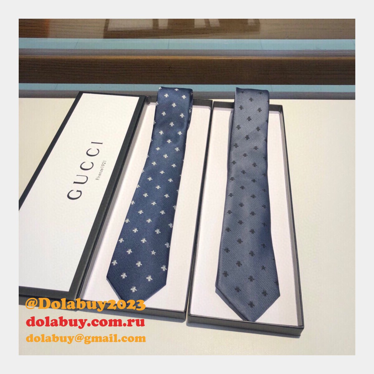 G*u*i huffero designer twill silk tie for men necktie