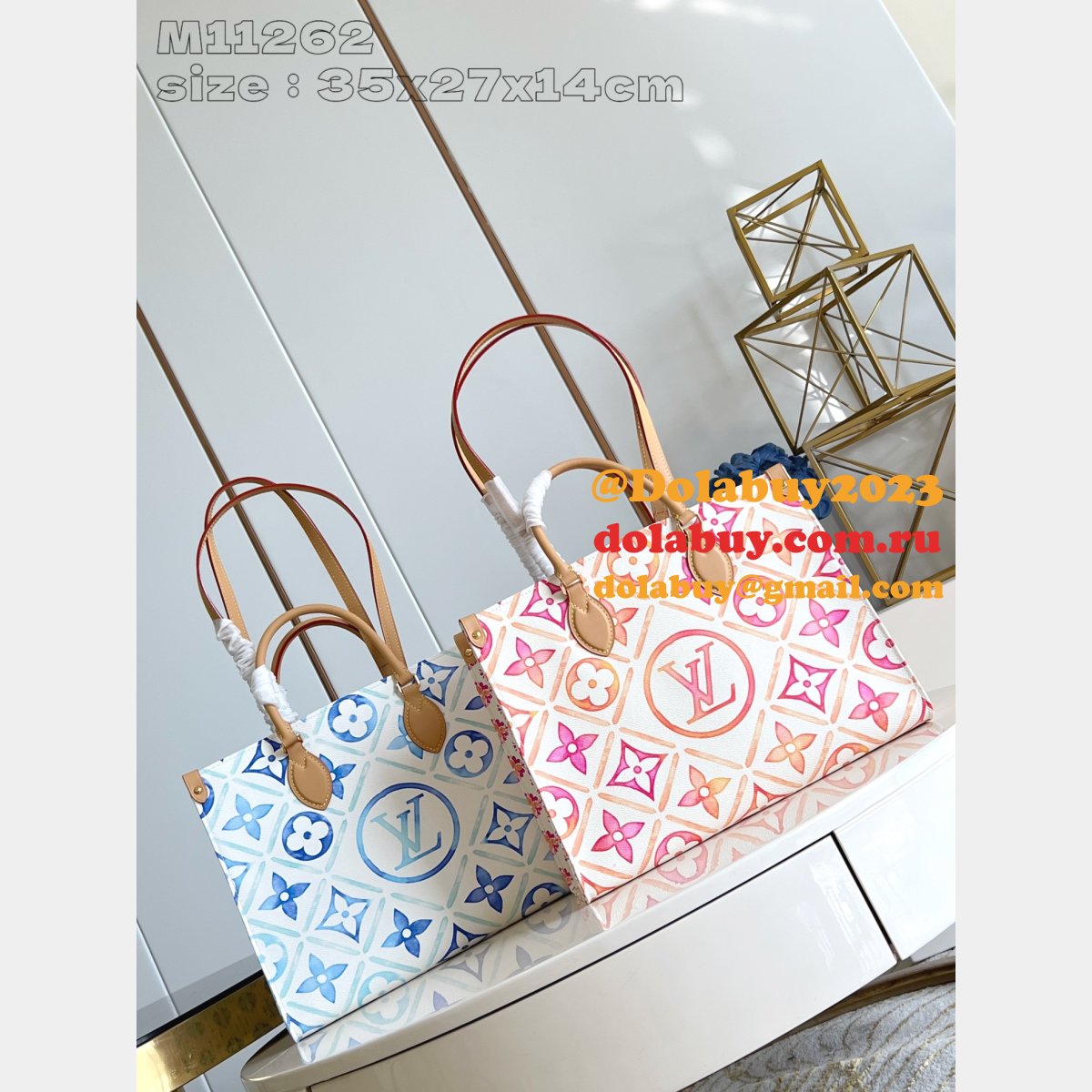 Copy Louis Vuitton 1:1 Mirror OnTheGo Lagoon Blue M11262 Bag