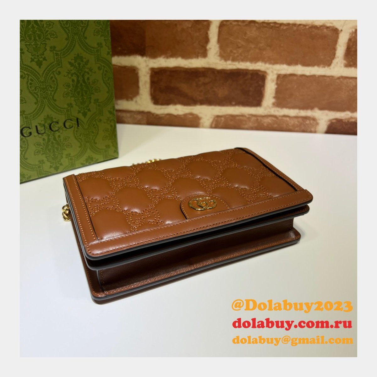 G*u*i our replica designer 723787 gg matelassé chain wallet