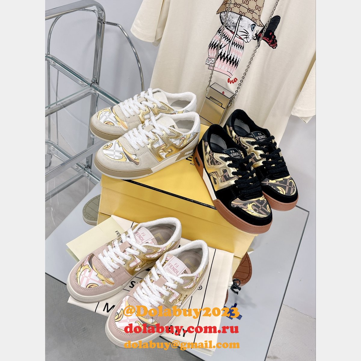 Hottest Replica Fendi X Versace match TUP F Logo Shoes