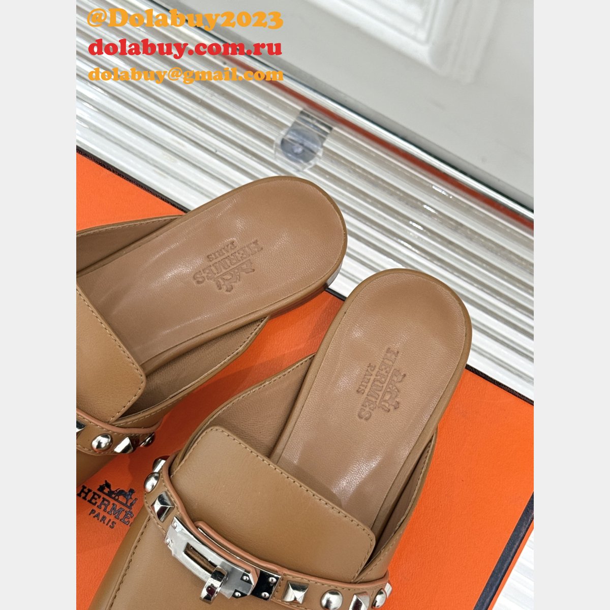 Luxury 7 Star Hermes Kelly Mule Women Shoes
