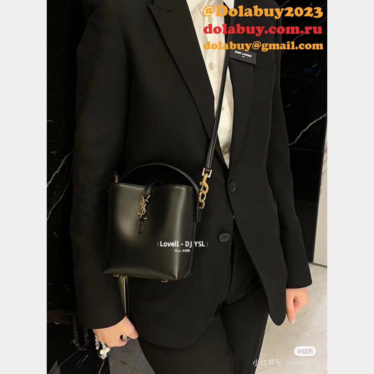 YSL Fake LE 37 AAA+ Hobo In Shiny 765870 Replica Saint Laurent Bag