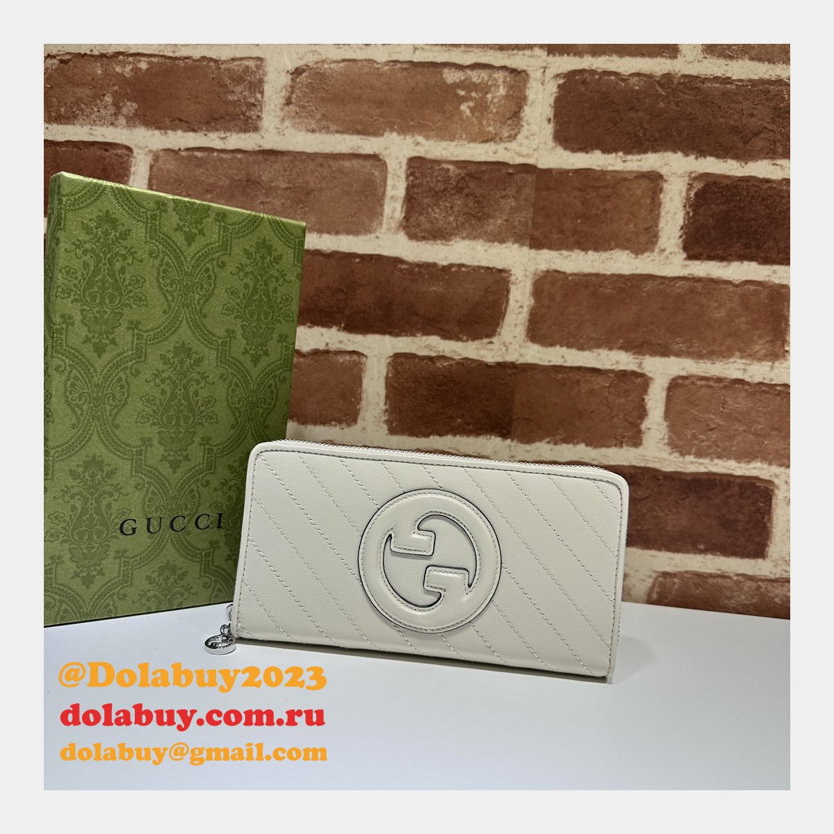 designer G*u*i 760312 blondie zip-around wallet replica