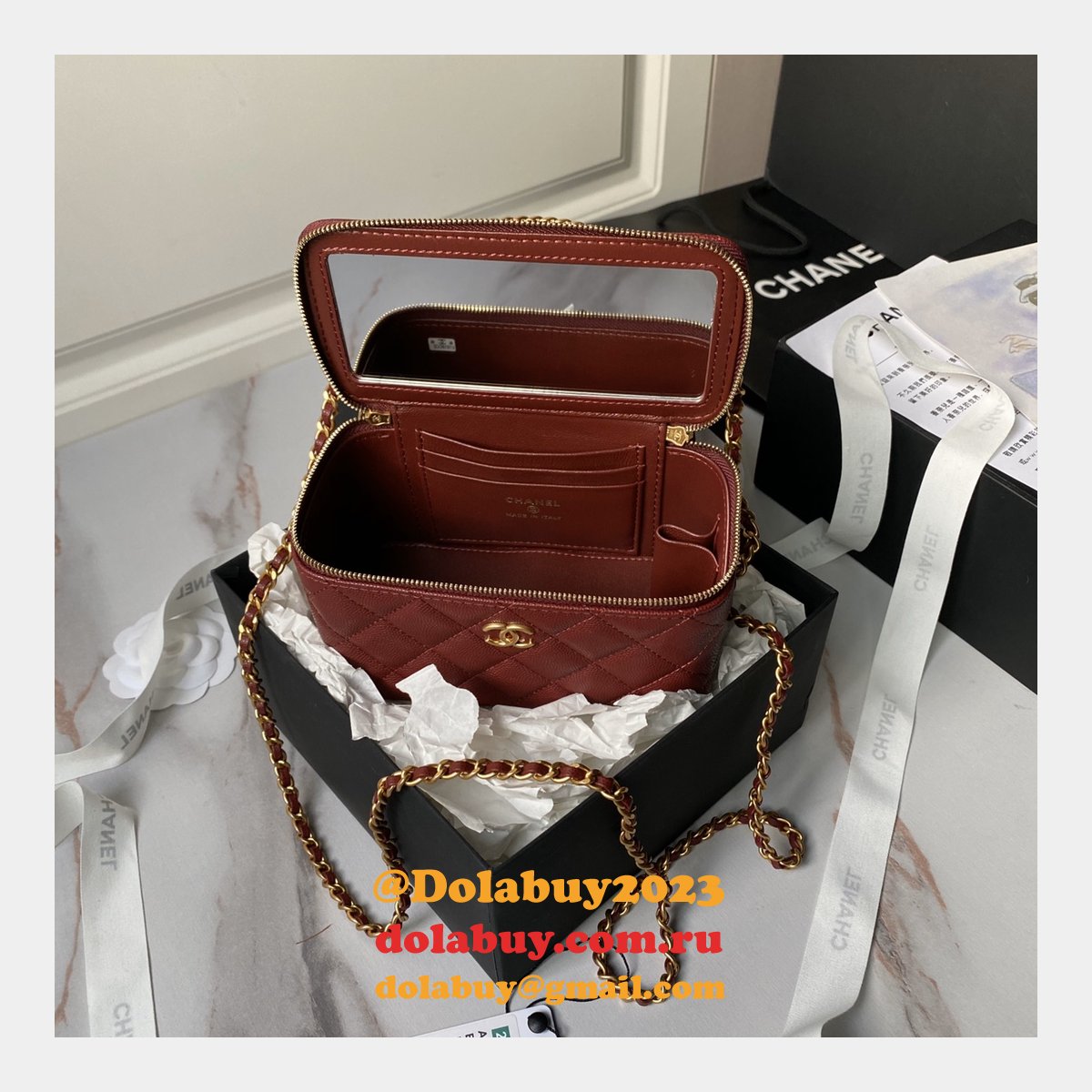 Wholesale AP4064 Gold Buckle Shoulder Vanity Copy Bag