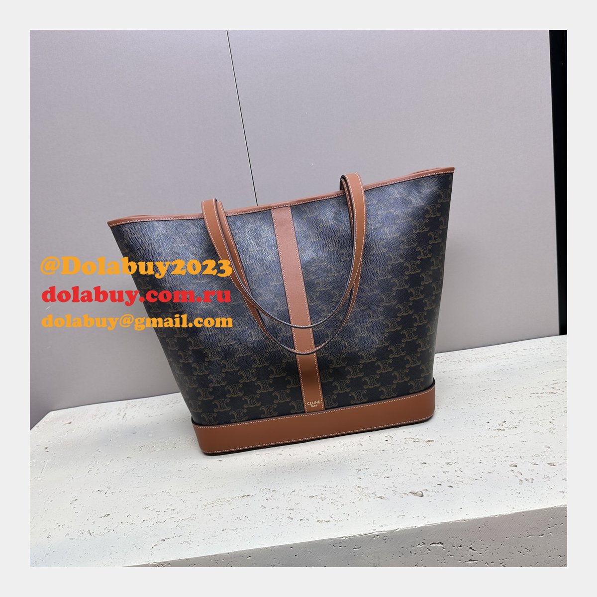 Designer 115072 Cabas Triomphe Canvas Tan Replica Bag