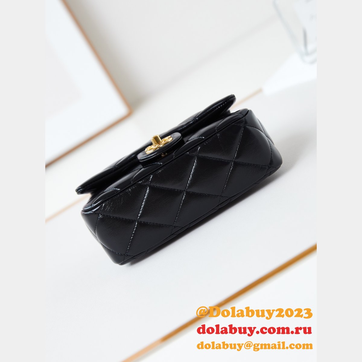 Replica Designer AS5032 Black Top Handle Inspired Mini Flap Bag