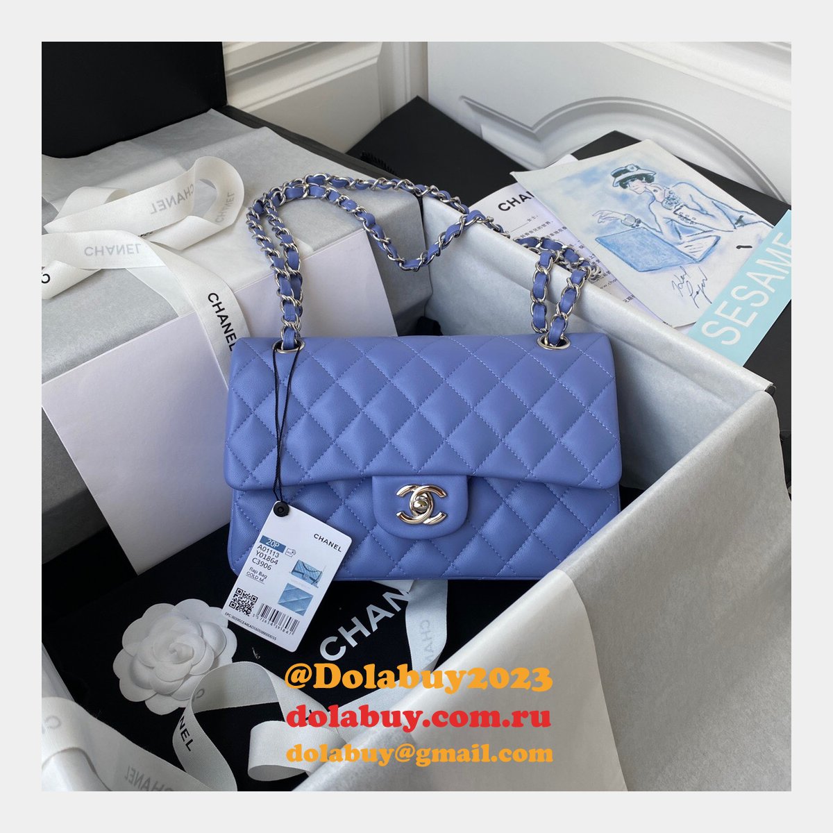 High Quality Replica Lambskin Classic Flap CF 23cm Bag