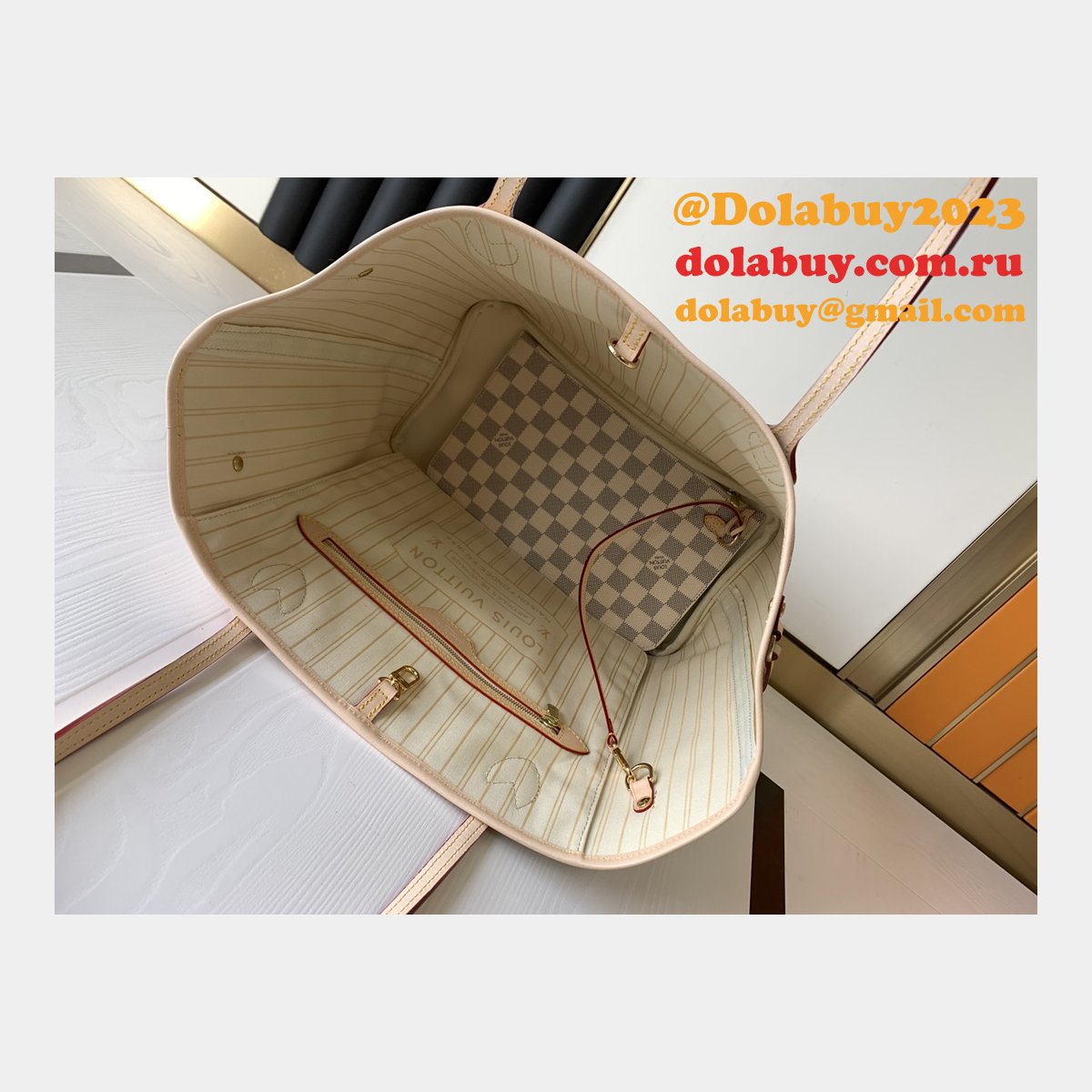 HIGH QUALITY LOUIS VUITTON NEVERFULL MM DAMIER CANVAS N41605