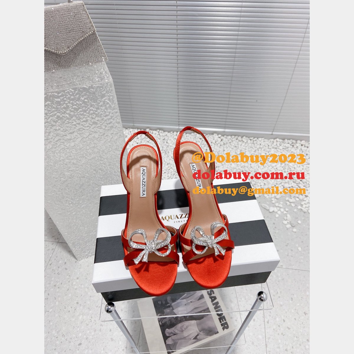 Top Aquazzura replica stores to buy 1:1 bow high heel sandals shoes
