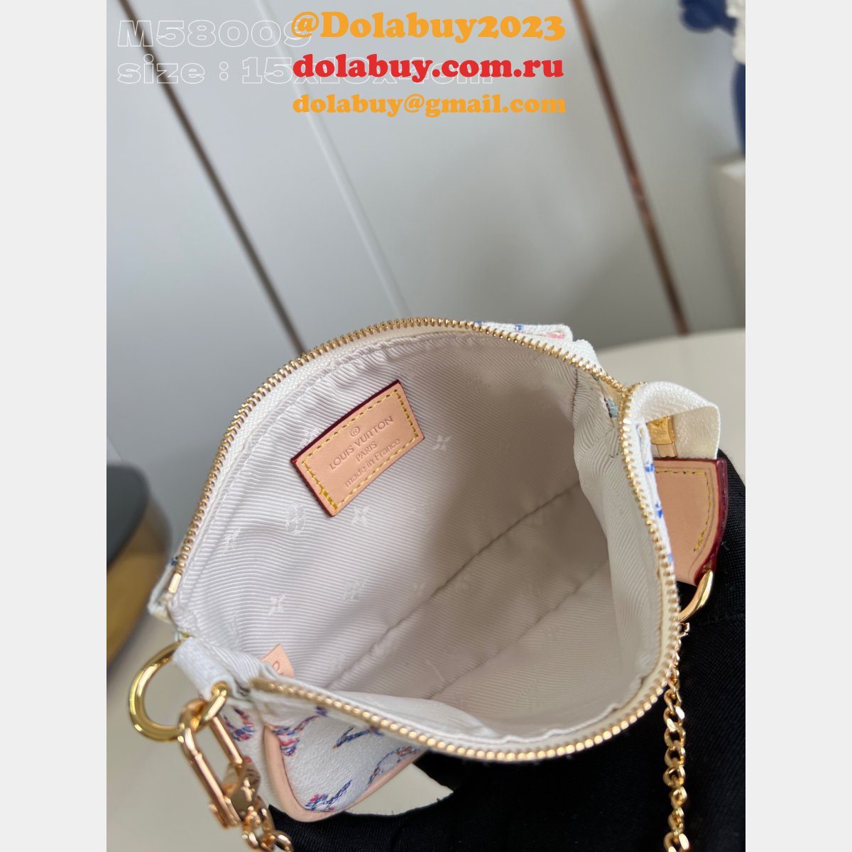 Louis Vuitton Inspired M83499 Wallet Multicolor White On Pochette Chain Ivy