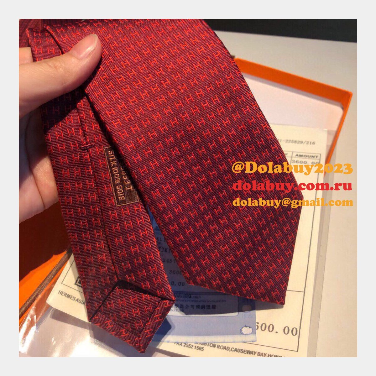 Hermes Faconnee H tie in hand-sewn silk