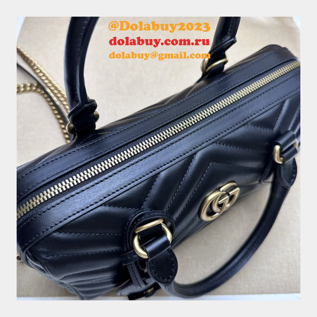 G*u*i top quality gg marmont top handles replica 746319 bag