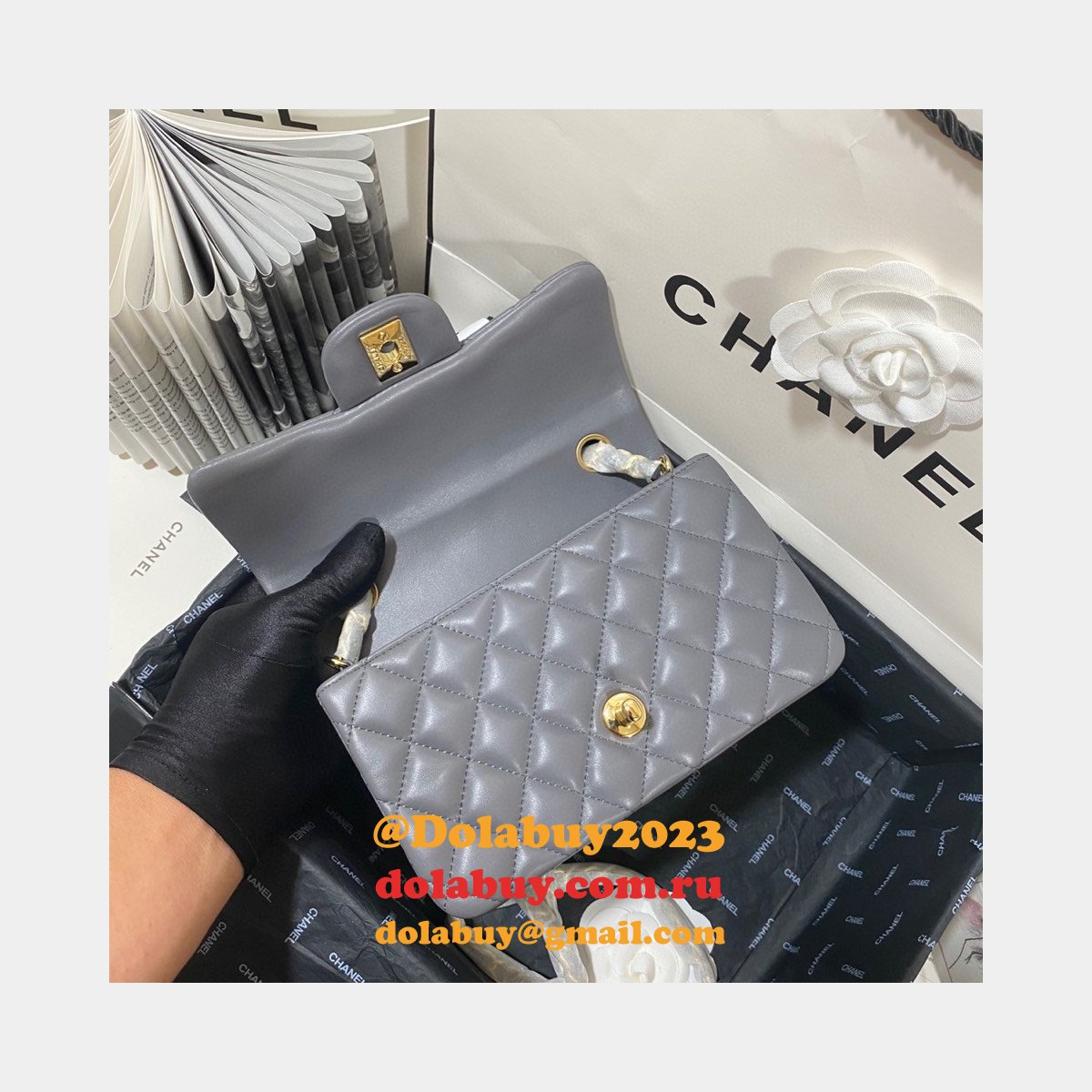 Top Quality CC Lambskin Flap Bag 1116 20CM