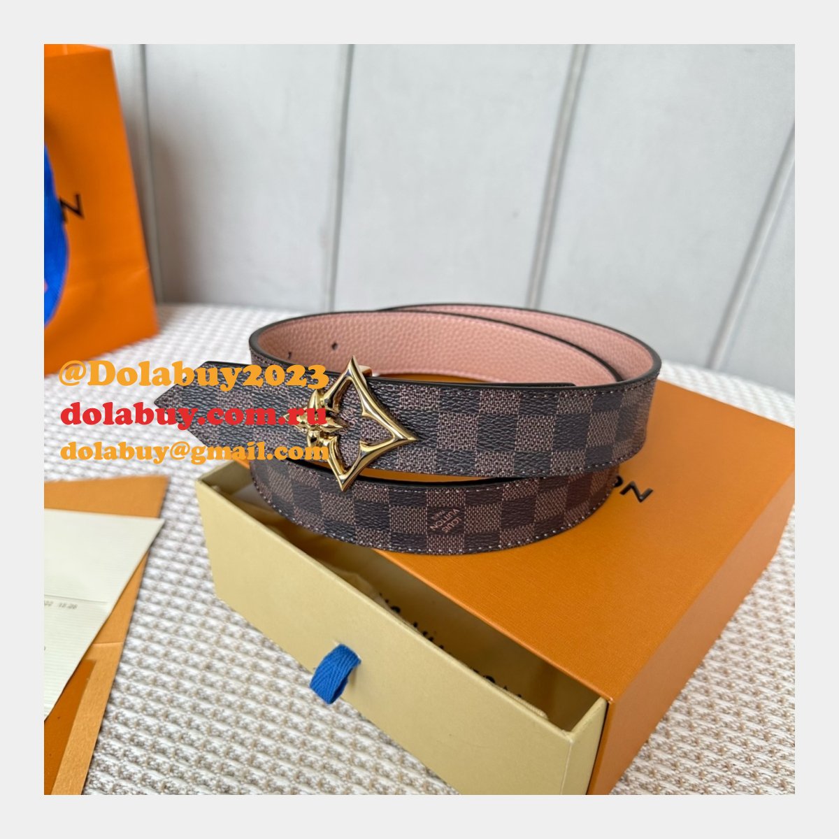 Cheap LV Flowergram 30mm Reversible Belt