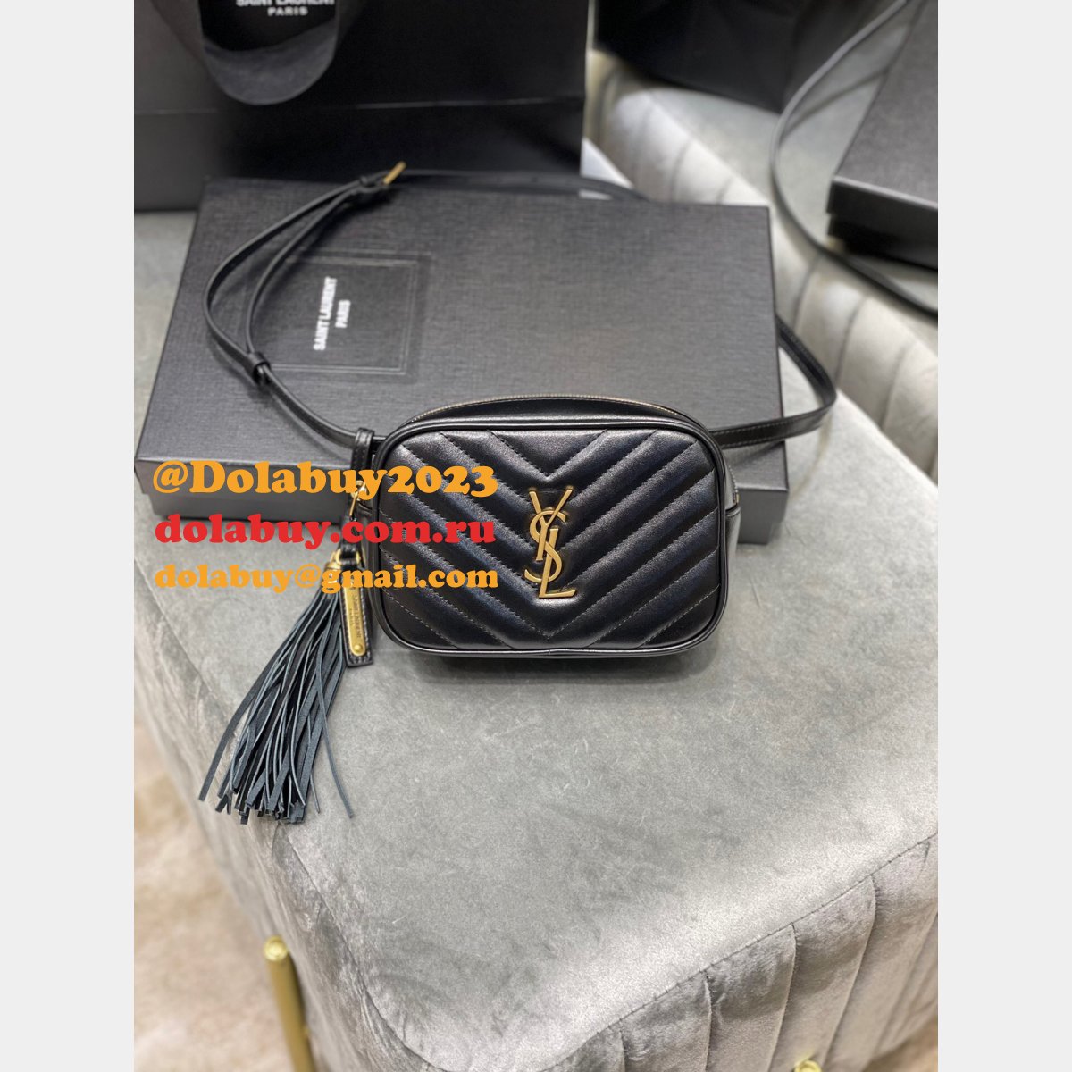 Replica Saint Laurent Lou Matelassé Leather Belt Bag