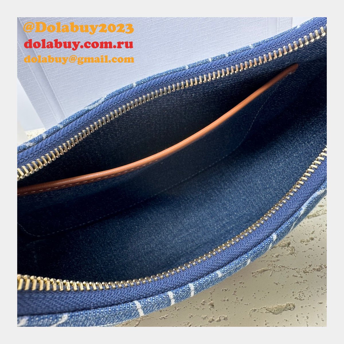 Celine Designer 1:1 Mirror Ava Denim 193952 Fake Bag