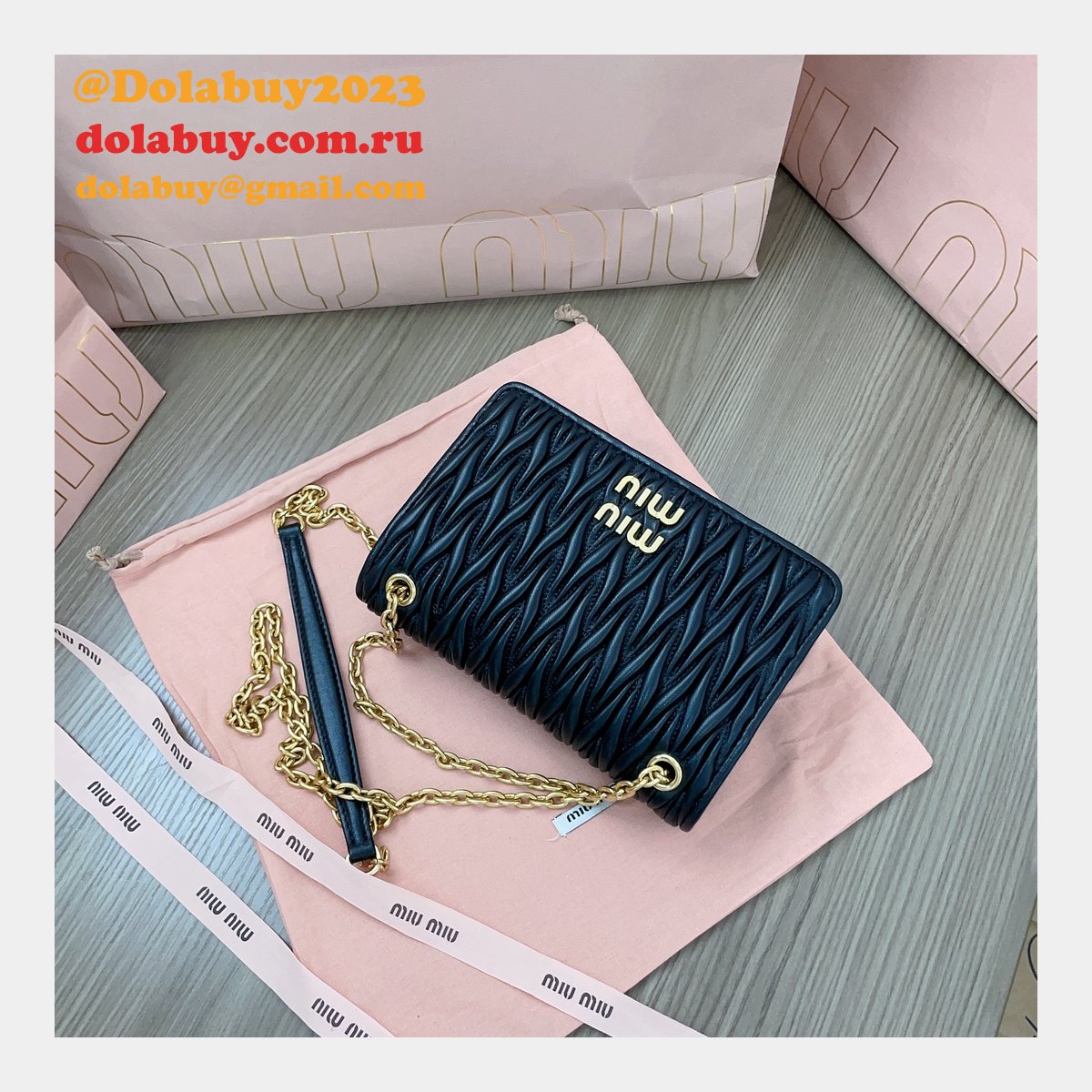 Copy High Quality 5BP065 Replica Miu Miu Matelasse Bags