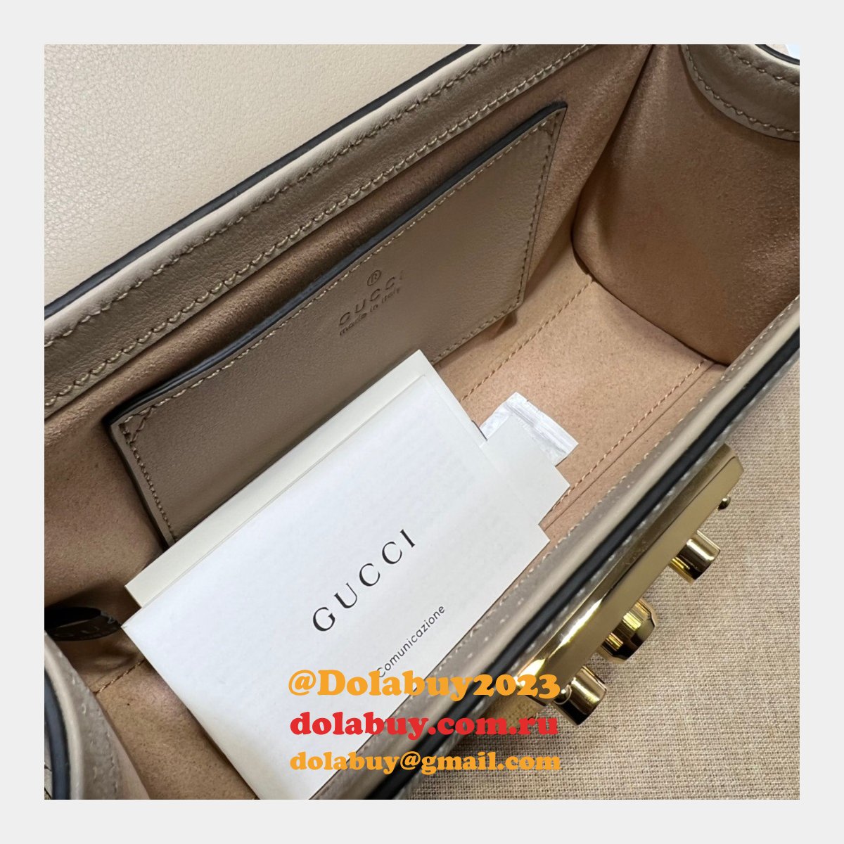 quality G*u*i replica padlock chain 735103 shoulder bag