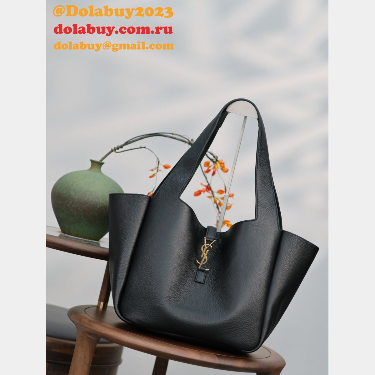 Replica Bea Yves Saint Laurent Hobo 763435 Black Designer Handbag