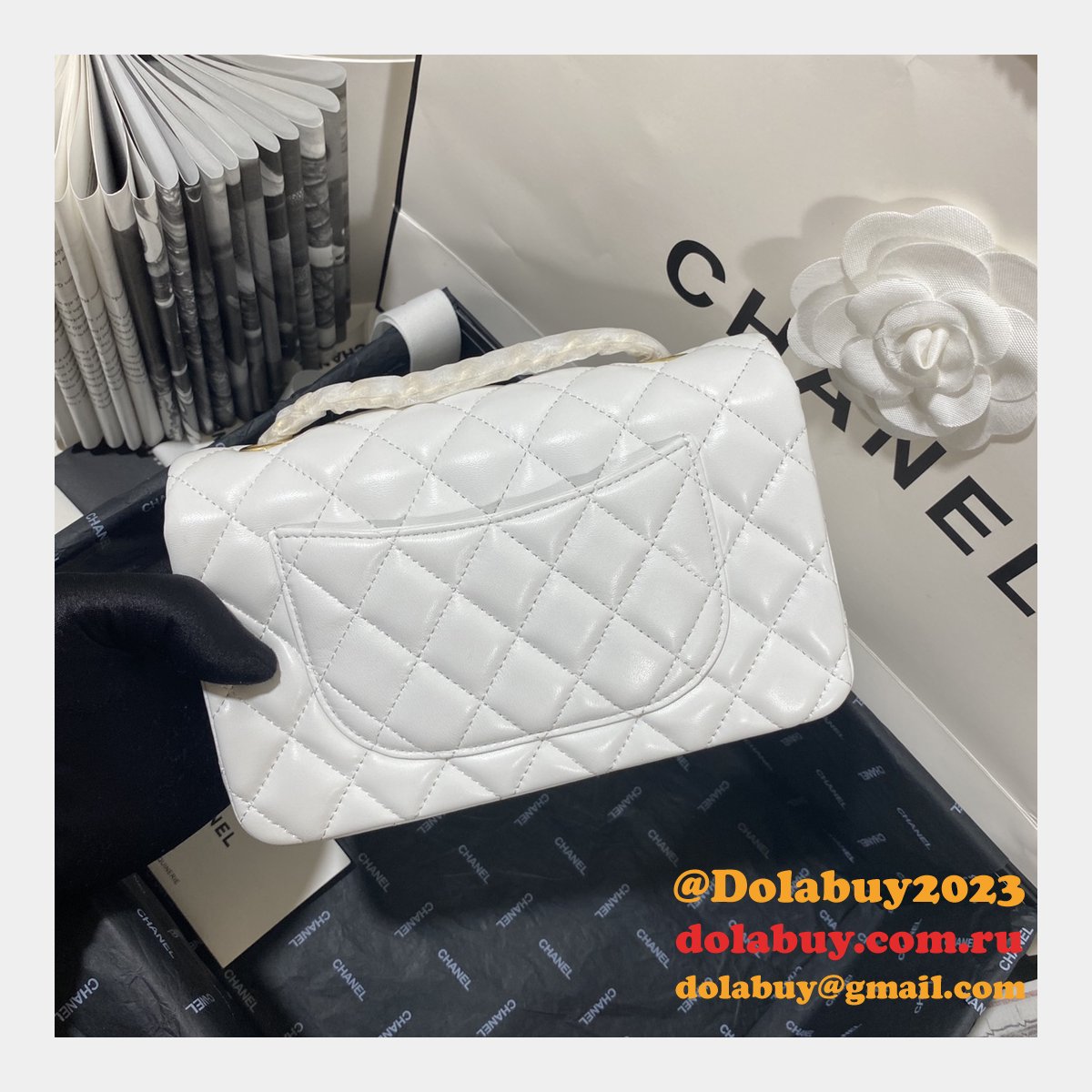 Cheap CC Lambskin Flap Designer Bag 1116 20CM