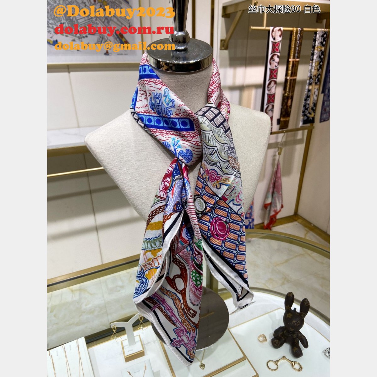 Fashion LV big adventure Silk scarf