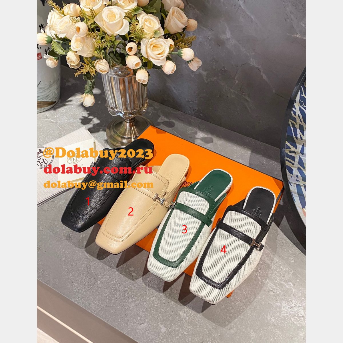 Designer Duplicate Hermes Groupie Replica Shoes For Sale