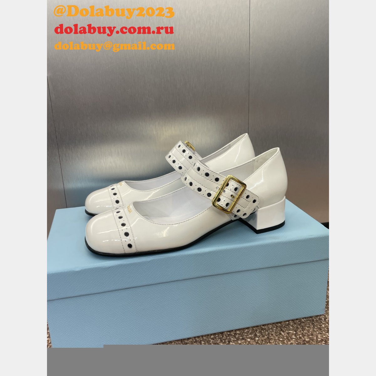 Prada 1:1 Mirror Patent Leather Mary Jane Pumps