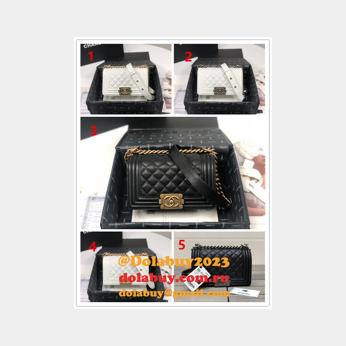 Top Quality CC 67085 Le boy Bag caviar leather 20CM
