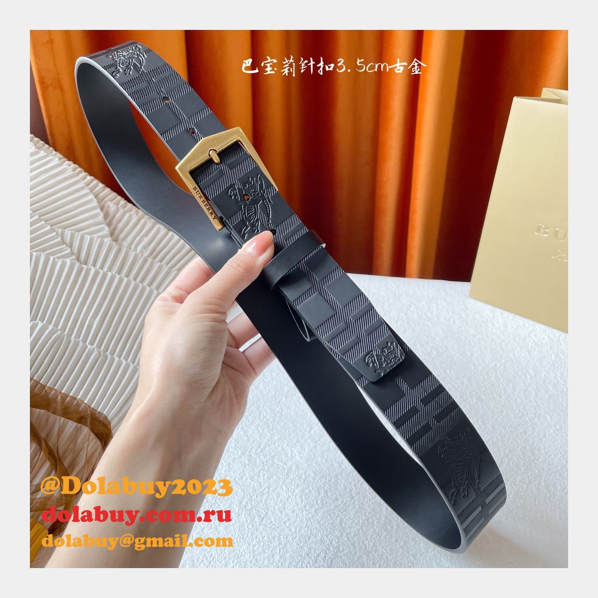 Cheap BURBERRY BELT 1:1 Mirror UK 35MM