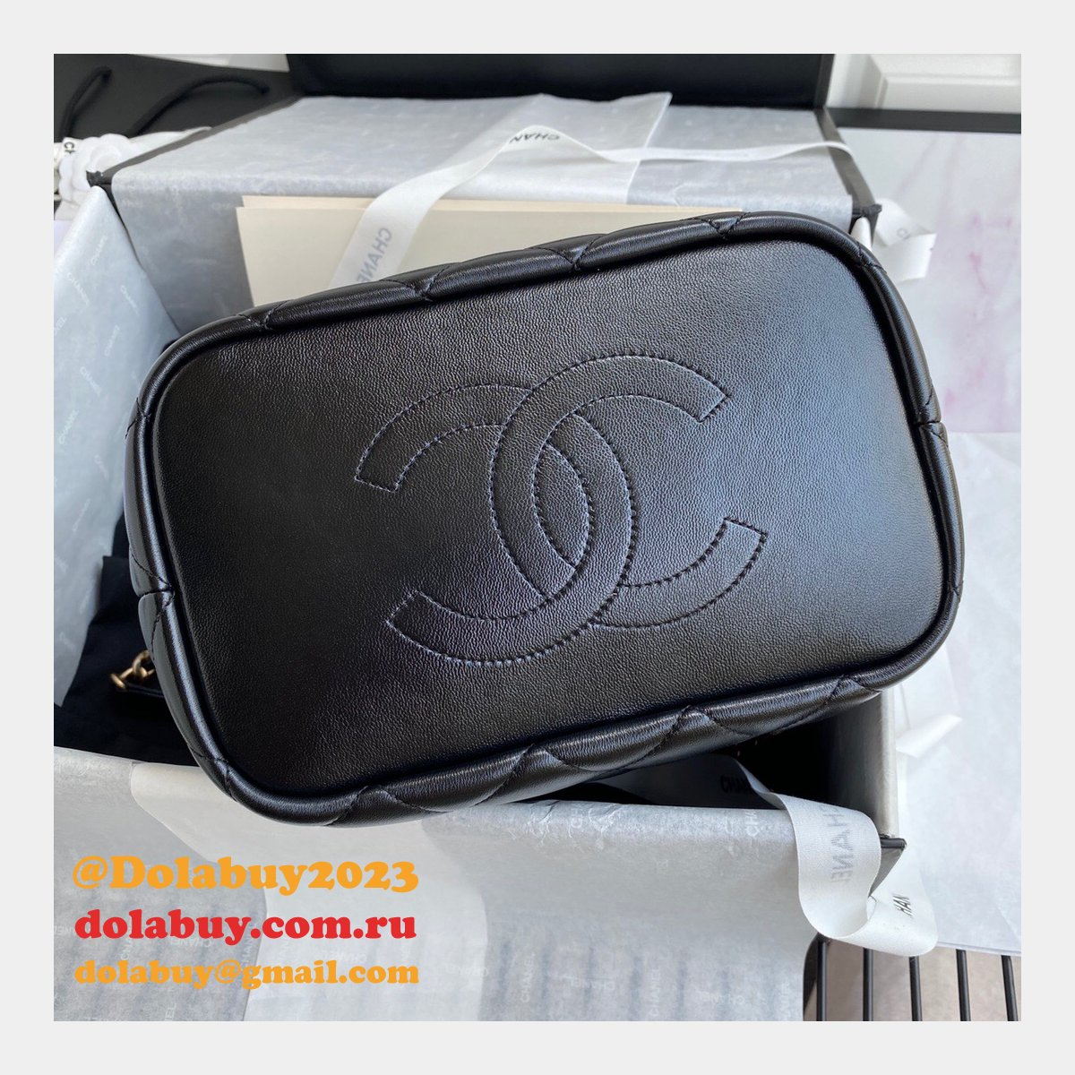 CC Top Quality vintage bucket Replica Black bag