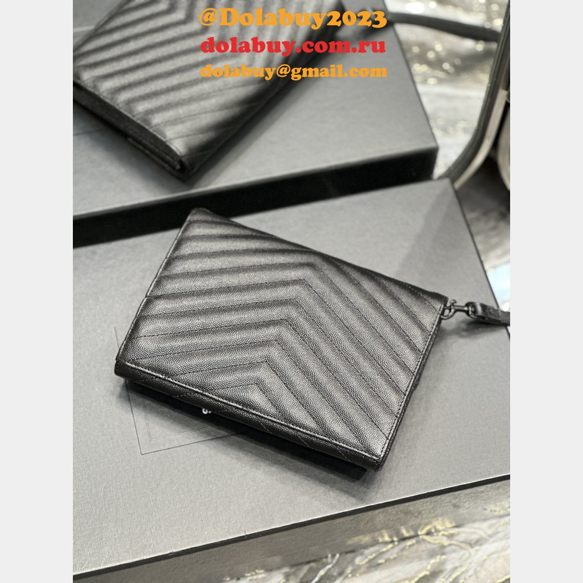 Monogram YSL 617662 Cassander Matelasse Flap Pouch Replica Bag