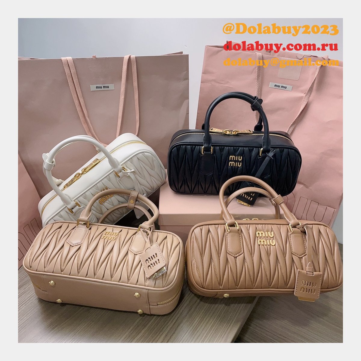 Great Replica Miu Miu Top Handle Matelasse 5BB148 Bags