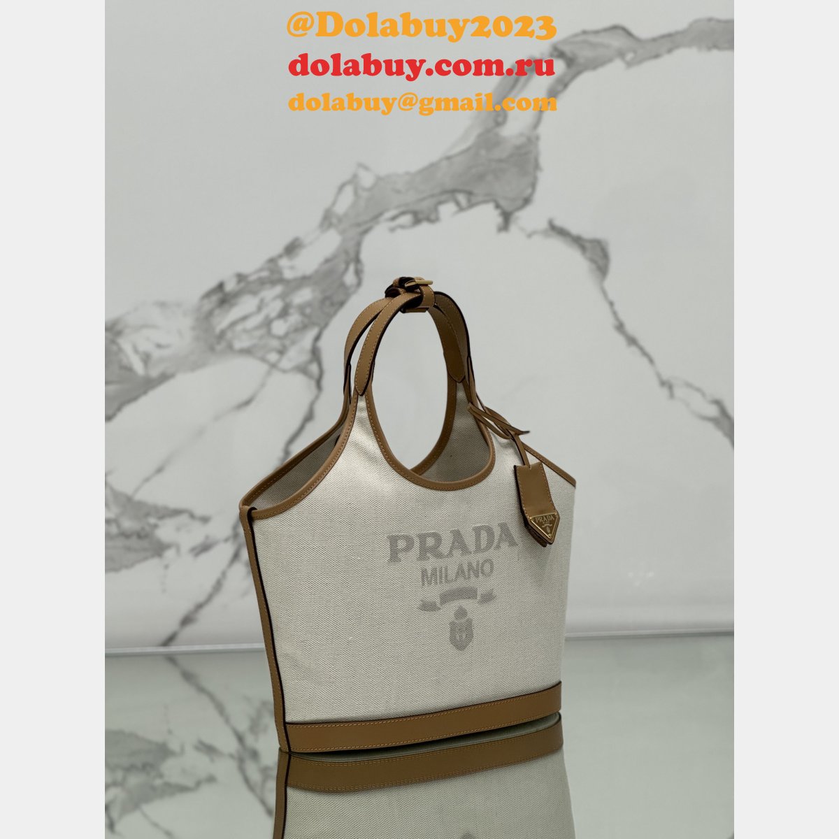 Top Quality Prada Milano canvas handbag 1BG472