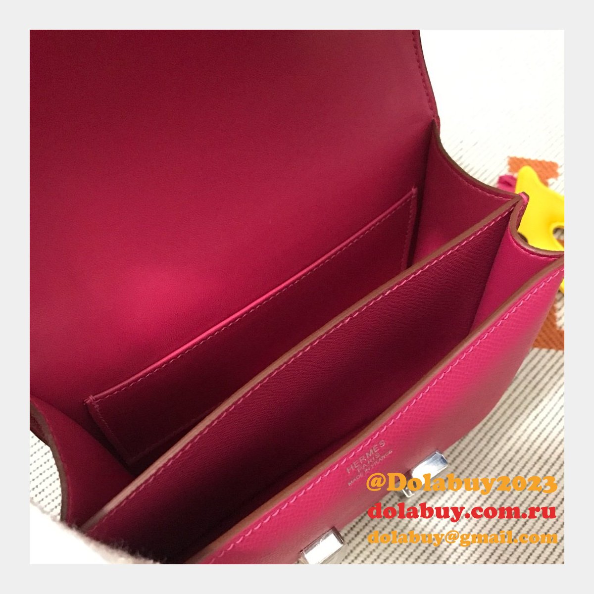 Hermes Constance Bag 18CM Epsom Leather Rose